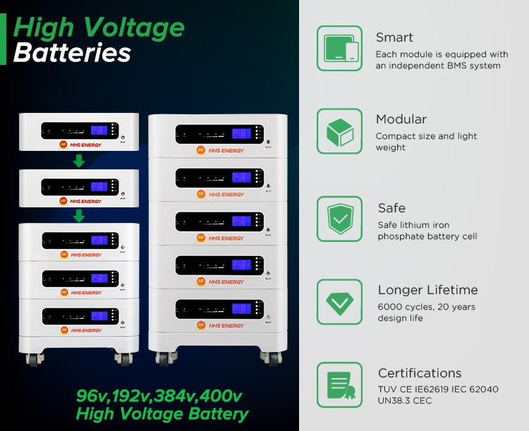 Solar 204v 192v 500v 256v 307v 358v 409v Lithium Energy Storage Battery High Voltage Lithium Battery