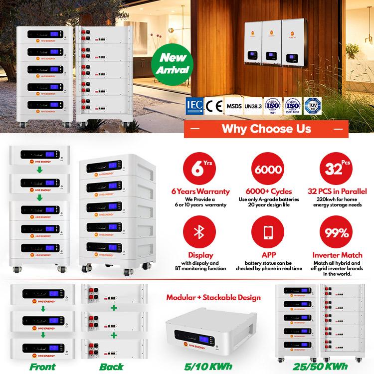 Solar 204v 192v 500v 256v 307v 358v 409v Lithium Energy Storage Battery High Voltage Lithium Battery